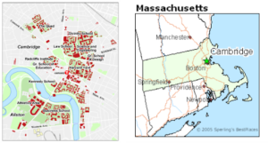 Harvard University in the USA Map